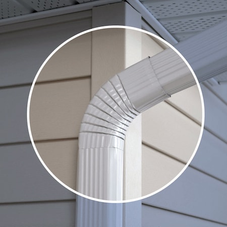 Amerimax Home Products Amerimax 2 in. H X 3 in. W X 17 in. L White Aluminum B Gutter Elbow 27265